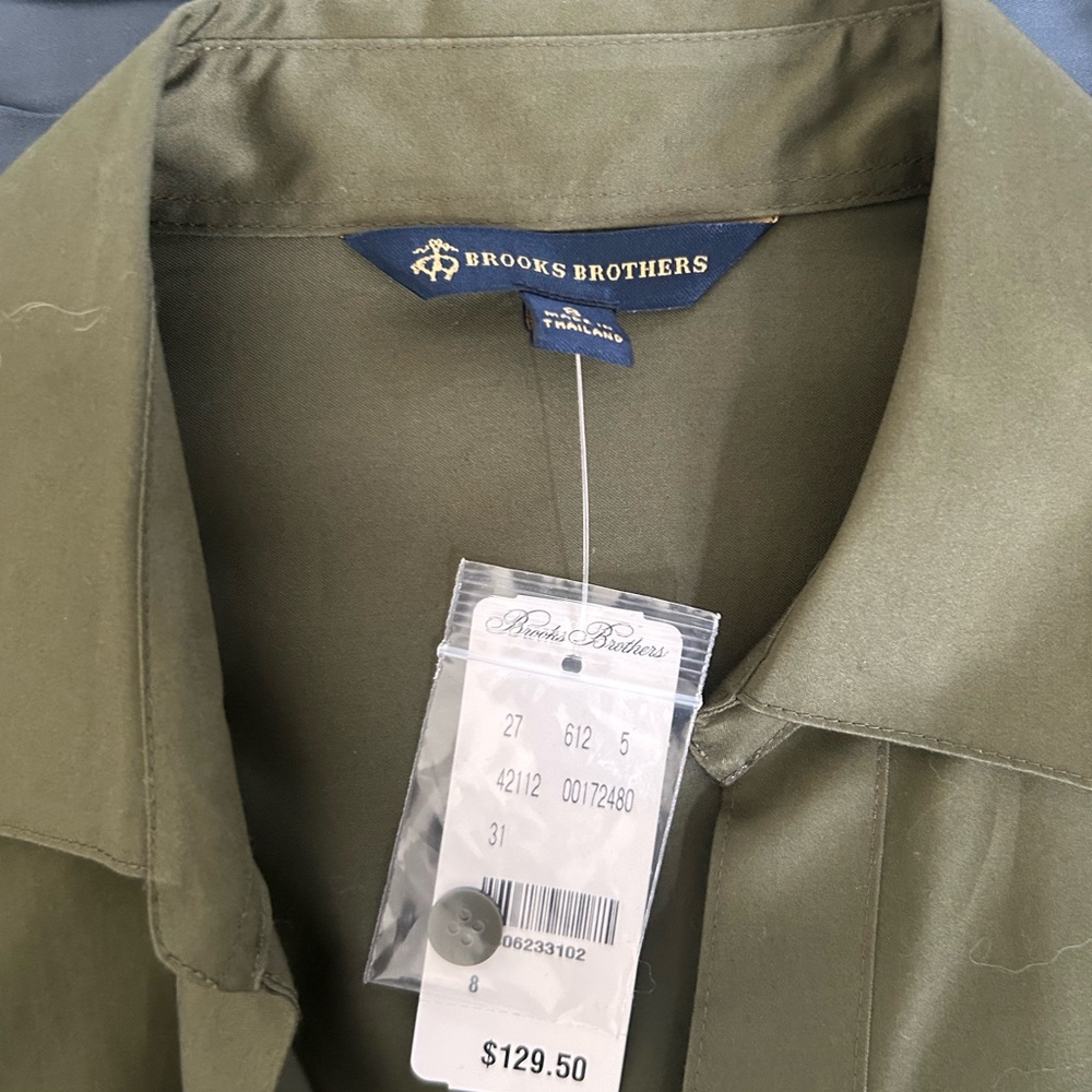 Brooks Brothers Olive Shirt Dress NWT - Picture 3 of 5